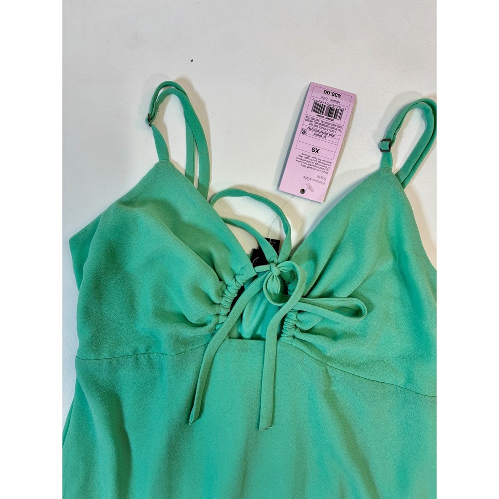 Wild Fable Dress Aqua Green Hi-Lo Ruffle Hem Spaghetti Strap XS New with Tags‎ - Picture 3 of 9